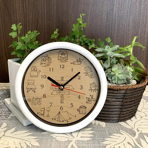 壁掛け時計キャンプデザイン アウトドアウォッチ インテリア 時計 オシャレ プレゼント Clock Wallclock 掛け時計 置き時計 レアレア0808 通販 Creema クリーマ ハンドメイド 手作り クラフト作品の販売サイト