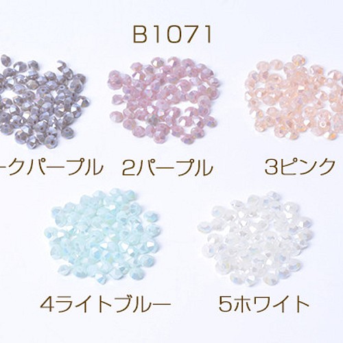 B1071-3 150個 メッキガラスビーズ ソロバンカット 3×4.5mm 3x（50ヶ