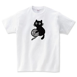 猫と毛糸 ねこ おもしろ かわいい Tシャツ ネコ 猫柄 猫雑貨 メンズ ...