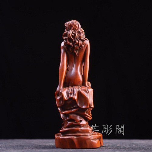 極上品 時代木彫 美女 裸婦像 細工精彫 超絶技巧 彫刻工芸品 置物 彫刻 
