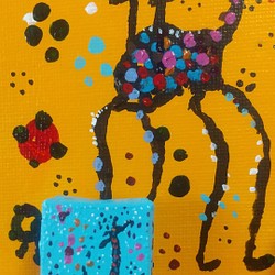 giraffe親子AQUAブローチ原画 1枚目の画像