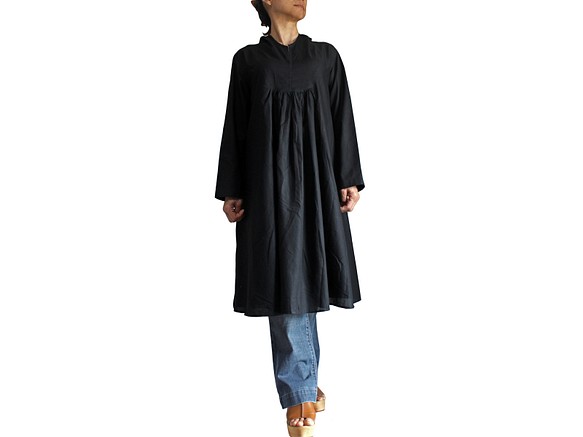 平紋細布連帽束腰連衣裙 (BCG-016) 第1張的照片