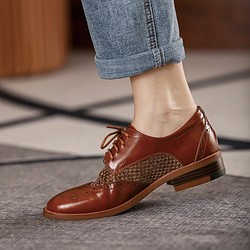 [交貨期 35-45 天] Made-to-order Genuine leather ghillie shoes ladies 第1張的照片