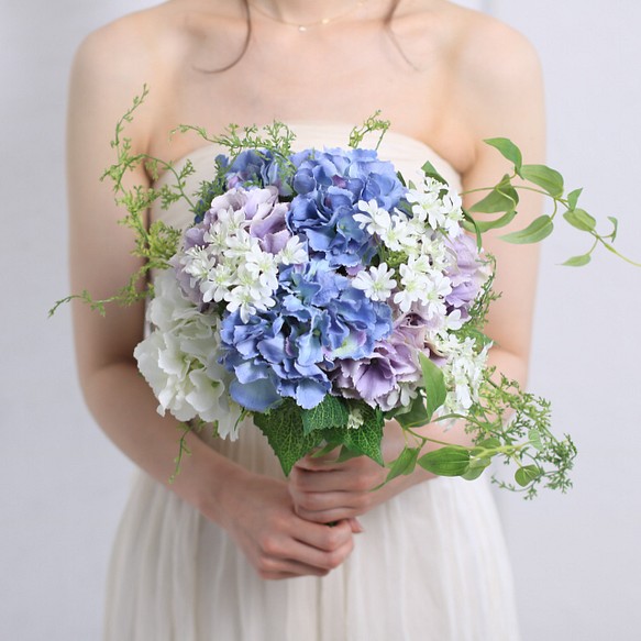 紫陽花とレースフラワーのブーケ〜natural taste wedding dress〜 www