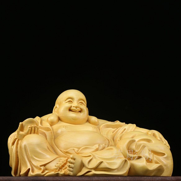 極上品 七福神 布袋様 置物 木彫仏像 仏教美術 仏教工芸品 彫刻 芸彫閣 