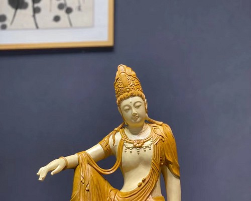 大迫力 自在観音 仏教美術 職人手作り 木彫仏像 観音菩薩造像 仏教
