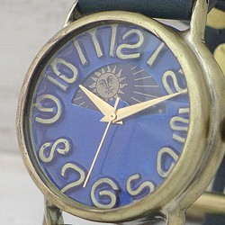 &quot;JSB-S&amp;M&quot; 藍色錶盤 36 毫米黃銅 Sun&amp;Moon 手工手錶 [JUM38S&a 第1張的照片