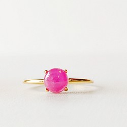 【K18】指輪 リング スタールビー ピンク 紫 アクセサリー