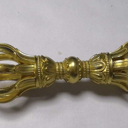 チベット密教法器 独鈷杵 金剛杵 仏教美術 真鍮制 vajra 16.5cm