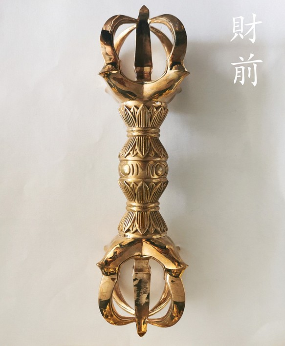 チベット仏教法器 プーバ金鋼撅 真鍮製 vajra 18cm