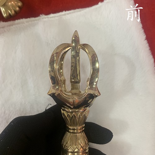 チベット仏教法器 大五鈷杵 金剛杵 真鍮製 vajra 密教法具 24cm その他 