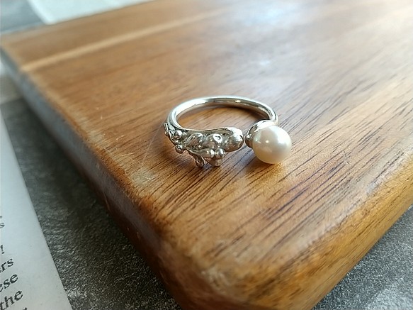 彫金～あこや真珠×silver950指輪 リング - 指輪・リング