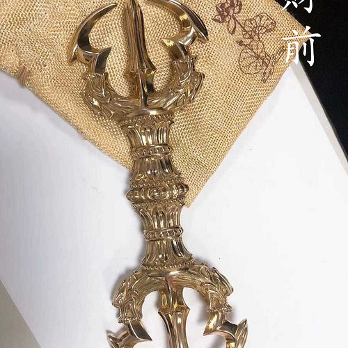 チベット密教法器 四大明王 三鈷杵 金鋼杵 真鍮製 vajra 仏教 23cm