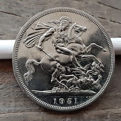 イギリス ジョージ6世 クラウン貨 1951年 白銅貨 Festival of Britain 英国の記念クラウンコ その他アクセサリー Daniel  通販｜Creema(クリーマ)