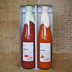 「飛騨高山で採れた有機栽培トマトを使って作ったトマトジュース」　500ml×2種　ギフト箱 1枚目の画像