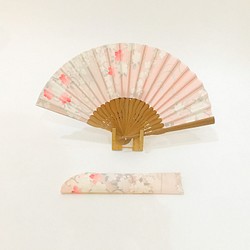着物扇子　アンティークの絹の着物使用　日本の京都の職人が手仕事で制作　オンリーワン　プレゼントに最適 #45 1枚目の画像
