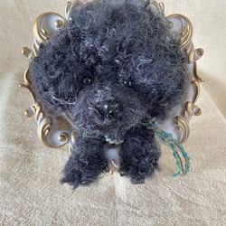 トイプードル　羊毛フェルト　ミニ額　愛犬　プレゼント 1枚目の画像