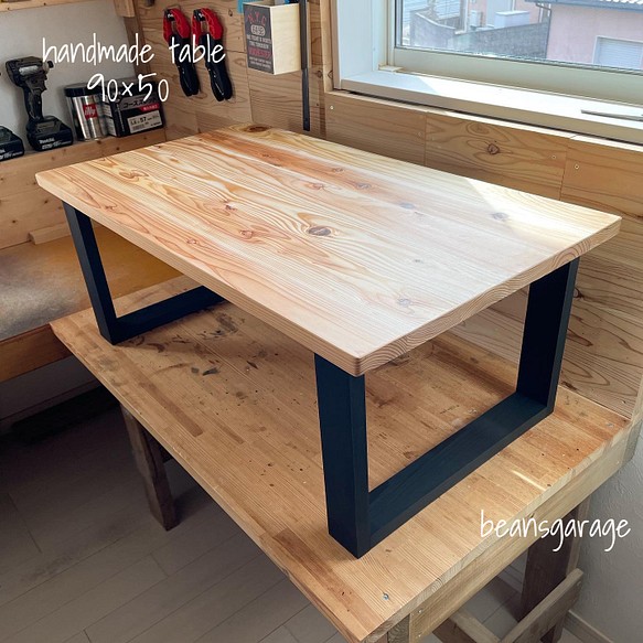 無垢ローテーブル 国産杉天板 90×50cm高さ35cm カフェテーブル コーヒーテーブル