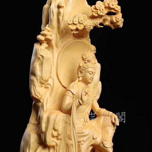 自在観音 木彫仏像 観音菩薩 置物 極上品 仏教工芸品 彫刻 芸彫閣 通販 