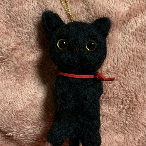 羊毛フェルト　ハンドメイド　黒猫　確認参考画面