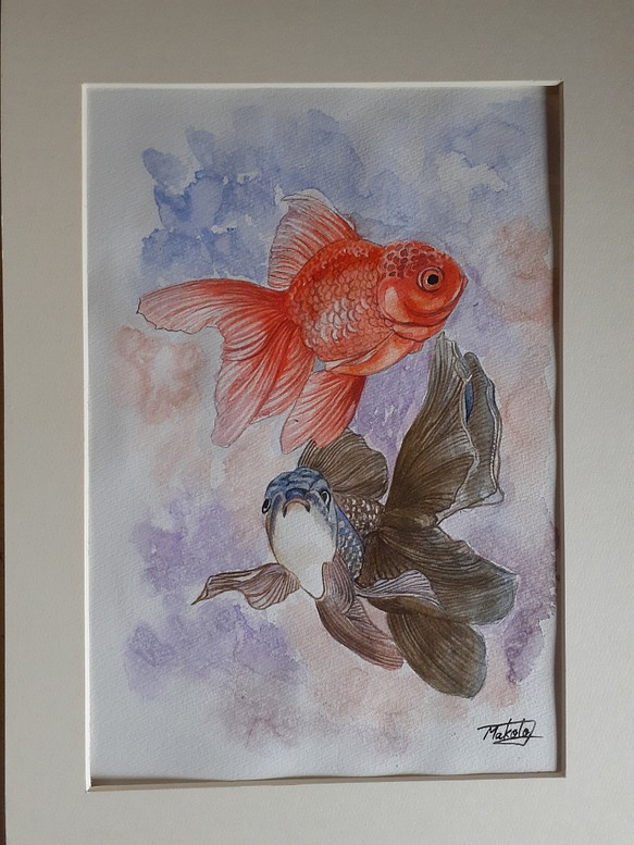 水彩画 金魚 絵画 Makochin 通販 Creema クリーマ ハンドメイド 手作り クラフト作品の販売サイト