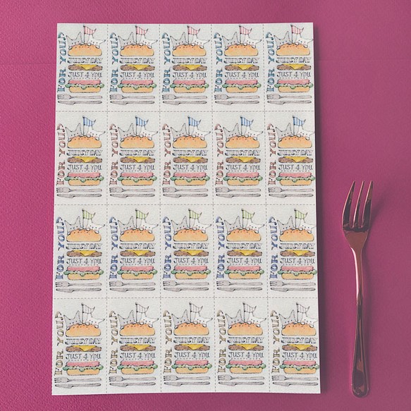 裝飾標籤“Nyan Burger”貓包裝貼紙 第1張的照片