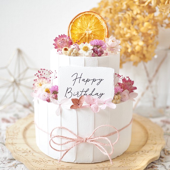 クレイケーキ　飾り付き　ピンクメイン　ウェルカムスペース　結婚式　誕生日