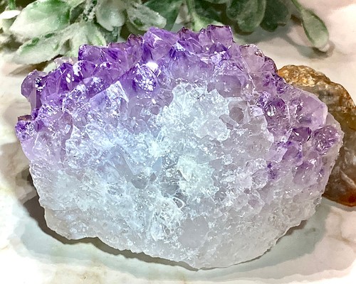 カクセコナイト内包✨虹入り アメジスト 結晶 ラフストーン 原石