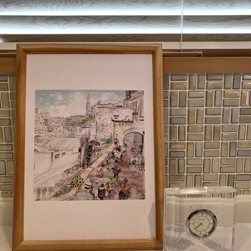 イタリアの風景シリーズ マテーラ アート ポスター イタリア 絵画 水彩画 風景画 インテリア 癒し 絵画 旅の風景屋 通販 Creema クリーマ ハンドメイド 手作り クラフト作品の販売サイト