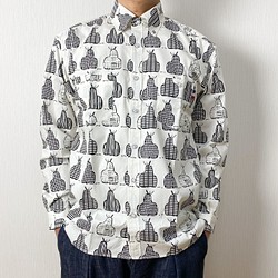 【日本製】ラフランス プリントシャツ　【コットン100％】【ユニセックス】【白／ホワイト】 1枚目の画像