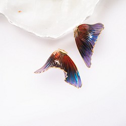 蝶尾金魚 / 貼耳款 / 深藍色 /接單訂製 第1張的照片
