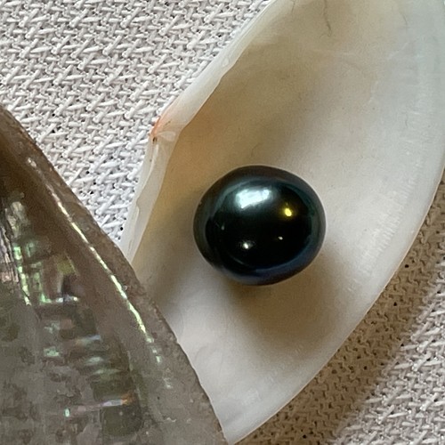 タヒチ 黒蝶貝 黒真珠 パール 12mm ドロップ形 ルースパール-