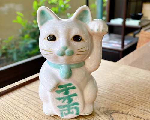 京焼・清水焼 花結晶 ー 招き猫(ピンク) 招き猫 京焼・清水焼窯元 陶