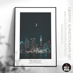 ☆インテリアフォトポスター -moonlit the city-【371】 1枚目の画像