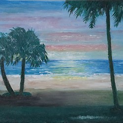 夜明けの海　油絵　F6 1枚目の画像