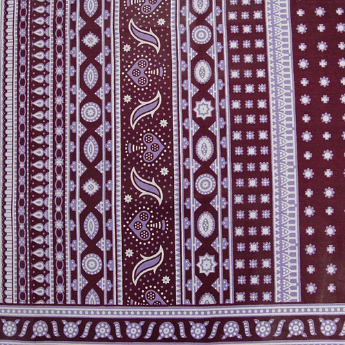カンガ 伝統柄 キストゥ（ マルーン × ヘリオトロープ ）アフリカ布