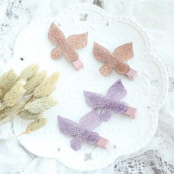 ☆ 韓国風ダイヤモンド蝶のヘアクリップ ~ Crystal Butterfly ~ 1枚目の画像