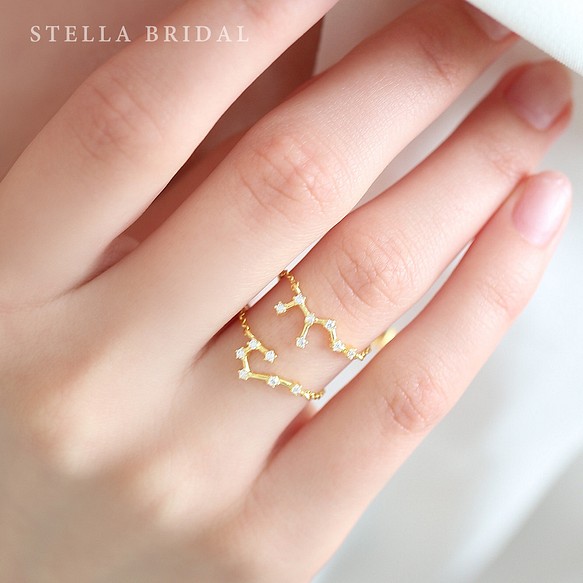 StellaBridal＊SV925＊12星座キュービックジルコニアチャームの華奢