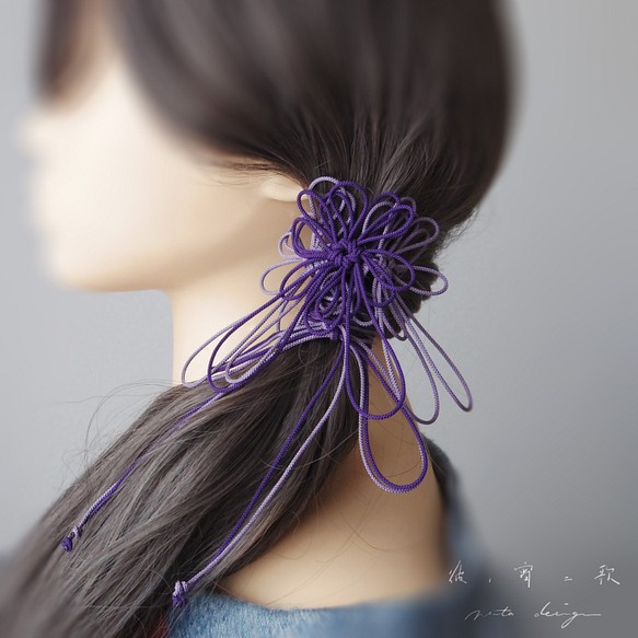髮帶“Kano Yoni Uta”（深紫色 x 淺紫色） 第1張的照片