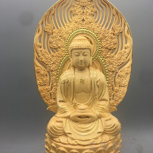 細工精彫 仏教工芸品 切金 置物 木彫仏像 地蔵菩薩 職人手作り 最高級 
