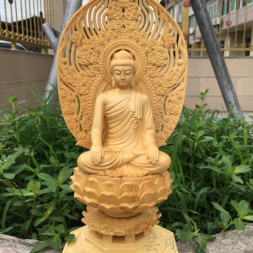 極上品 木彫仏像 仏教美術 大日如来 精密彫刻 仏教工芸品 置物 