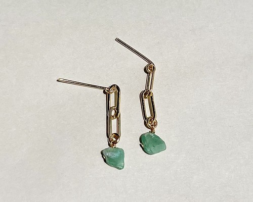 Chain pierce Emerald（14KGF）
