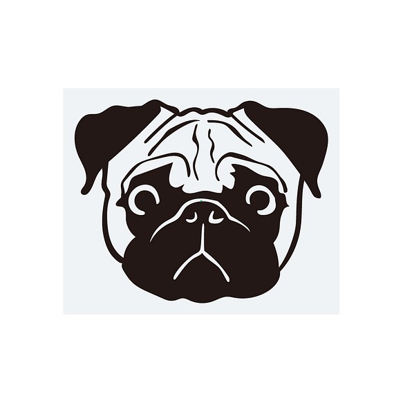 犬ステッカー パグ顔1 シール ステッカー Puikko 通販 Creema クリーマ ハンドメイド 手作り クラフト作品の販売サイト