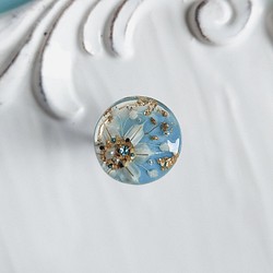 ターコイズブルー お花リング・指輪 1枚目の画像