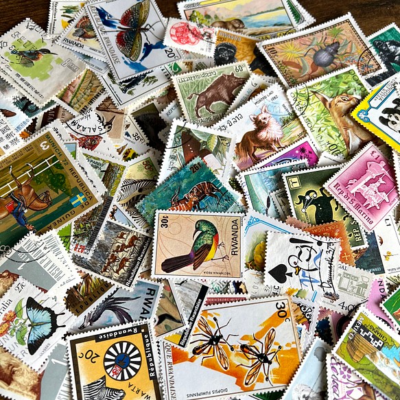 世界の切手~生き物ミックス~30枚☆使用済み切手・海外切手