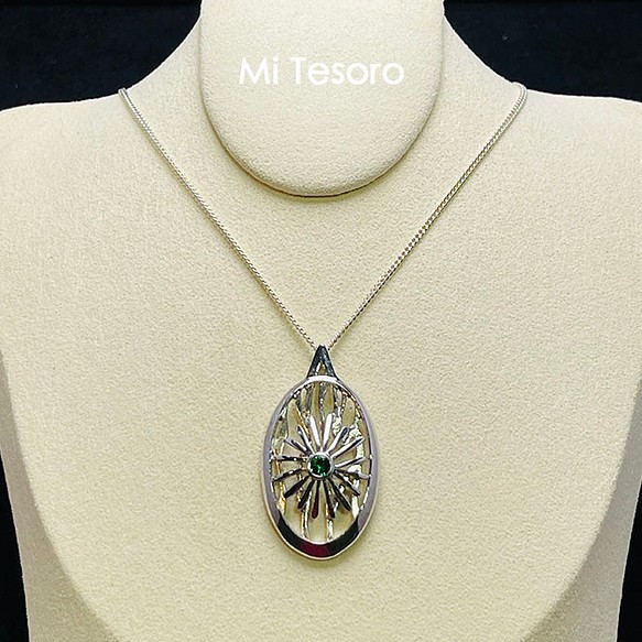 Mi Tesoro シルバー925 ツァボライトガーネットネックレス(Tsavorite)寶石設計款=莎佛來石項鍊 第1張的照片