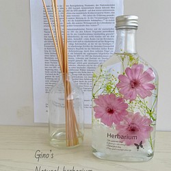 再販！人気　ジニアの優しい風便り　フローラルピンクの三輪花　ハーバリウム♪ 1枚目の画像