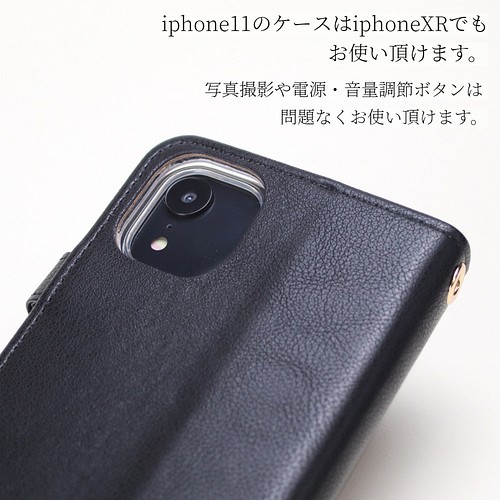 手帳型 iphone ケース ショルダー ストラップ付き ミラー 大人