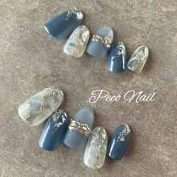 大理石 クラウドブルー ネイルチップ ネイルチップ ネイルシール Peco Nail 通販 Creema クリーマ ハンドメイド 手作り クラフト作品の販売サイト