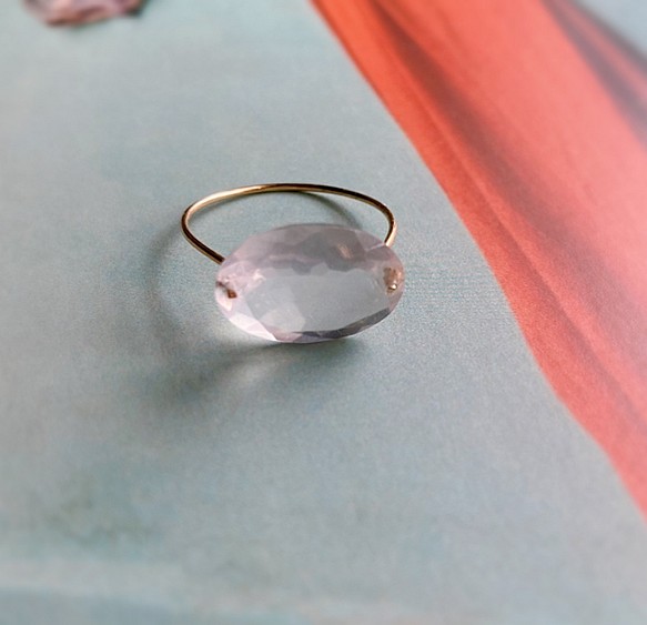 Prana Candy gem ✴︎ローズクォーツ✴︎宝石ルースのキャンディリング✴︎k14gf 1枚目の画像